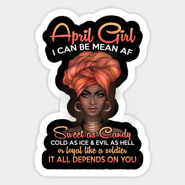 Queens Are Born In April Birthday T-Shirt for Black Women Sticker by carlostevet